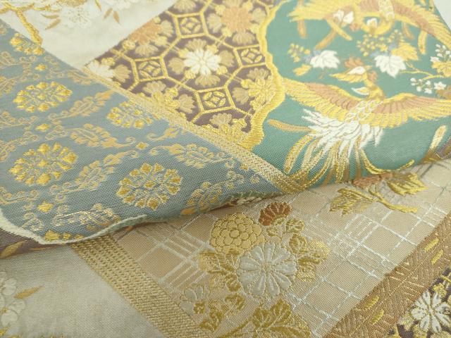 平和屋着物▼六通柄袋帯　冊子鳳凰花文　金銀糸　引箔　正絹　逸品　DABI6582ps