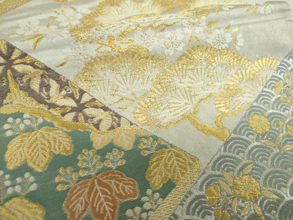 平和屋着物▼六通柄袋帯　冊子鳳凰花文　金銀糸　引箔　正絹　逸品　DABI6582ps