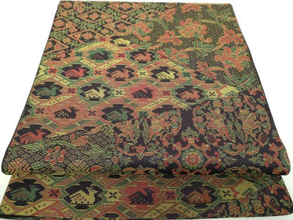 平和屋着物▼六通柄　本袋帯　名物裂類錦文　正絹　逸品　DABI6590ps