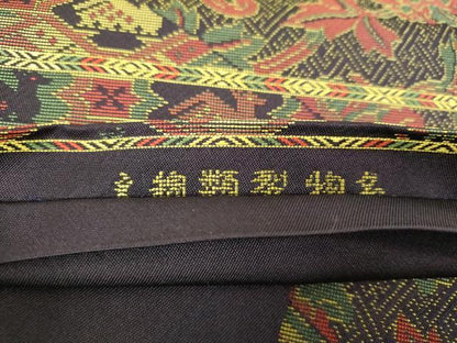 平和屋着物▼六通柄　本袋帯　名物裂類錦文　正絹　逸品　DABI6590ps