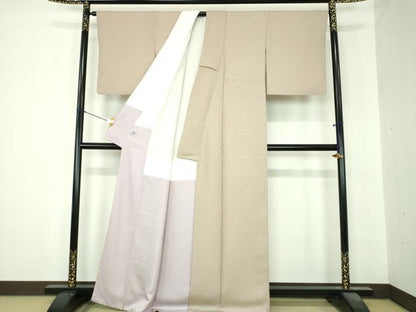 平和屋着物●黄金糸　お召　唐草文　正絹　逸品　未使用　DABI6596ps