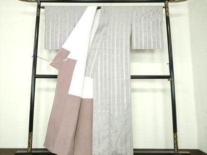 平和屋着物●本場筑前博多織　お召　献上　正絹　逸品　DABI6598ps