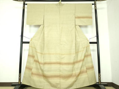 平和屋着物●訪問着　紬地　作家物　横段文　正絹　逸品　DABI6602ps