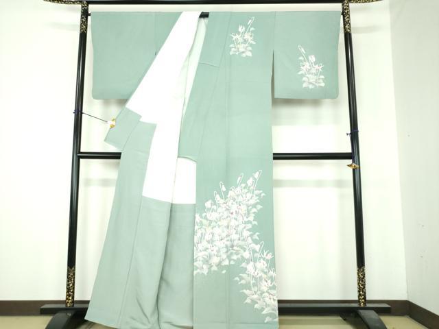 平和屋着物●鎌倉友禅　坂井教人　日本工芸会正会員　訪問着　カタクリの花　金銀彩　正絹　逸品　DABI6609ps