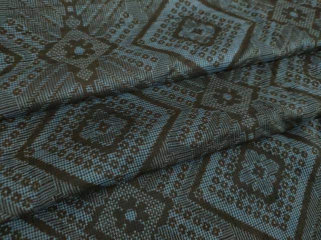 平和屋着物●アンティーク　大正ロマン　本場大島紬　龍郷絣　花菱文　正絹　逸品　DABI6610ps
