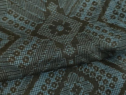 平和屋着物●アンティーク　大正ロマン　本場大島紬　龍郷絣　花菱文　正絹　逸品　DABI6610ps