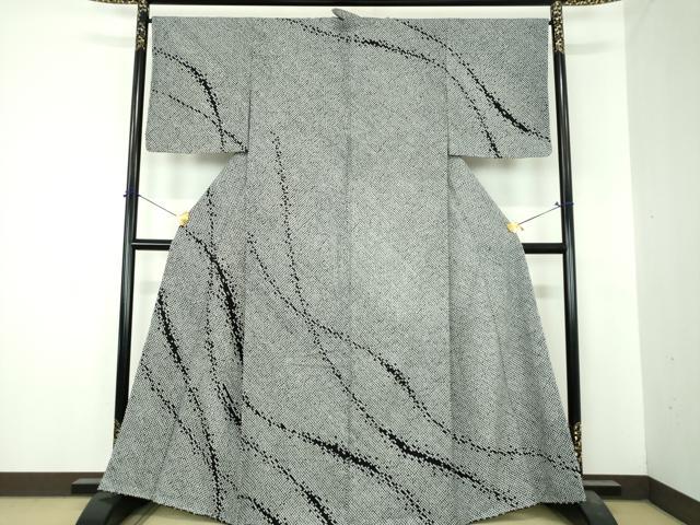 平和屋着物●訪問着　総絞り　霞文　黒地　さが美扱い　正絹　逸品　DABI6611ps