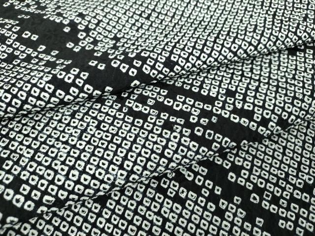 平和屋着物●訪問着　総絞り　霞文　黒地　さが美扱い　正絹　逸品　DABI6611ps