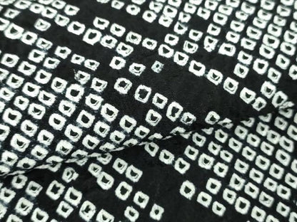 平和屋着物●訪問着　総絞り　霞文　黒地　さが美扱い　正絹　逸品　DABI6611ps