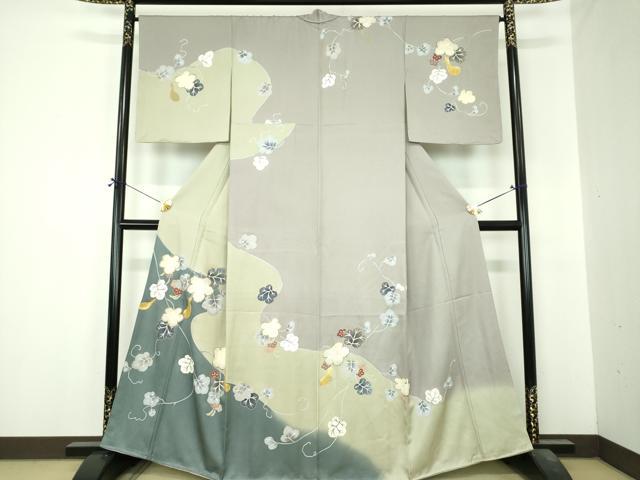 平和屋着物●訪問着　駒刺繍　蔦の葉瓢箪　金彩　正絹　逸品　未使用　DABI6613ps