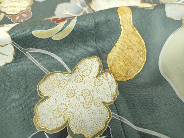 平和屋着物●訪問着　駒刺繍　蔦の葉瓢箪　金彩　正絹　逸品　未使用　DABI6613ps