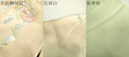平和屋着物●訪問着　駒刺繍　絞り　雪輪花文　暈し染め　金彩　鈴乃屋扱い　正絹　逸品　DABI6614ps