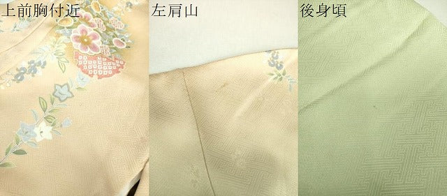 平和屋着物●訪問着　駒刺繍　絞り　雪輪花文　暈し染め　金彩　鈴乃屋扱い　正絹　逸品　DABI6614ps