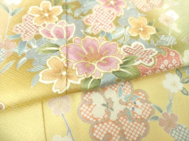 平和屋着物●訪問着　駒刺繍　絞り　雪輪花文　暈し染め　金彩　鈴乃屋扱い　正絹　逸品　DABI6614ps