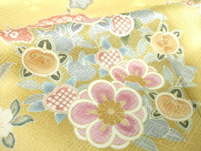 平和屋着物●訪問着　駒刺繍　絞り　雪輪花文　暈し染め　金彩　鈴乃屋扱い　正絹　逸品　DABI6614ps