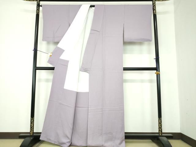 平和屋着物●上質な色無地　菊尽くし地紋　薄葡萄色　正絹　逸品　未使用　DABI6630ps
