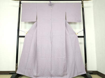 平和屋着物●上質な色無地　菊尽くし地紋　薄葡萄色　正絹　逸品　未使用　DABI6630ps