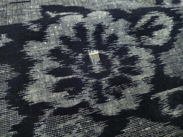 平和屋着物●久留米絣　単衣　花唐草文　綿　逸品　DABI6631ps