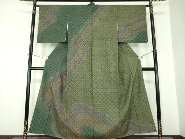 平和屋着物●菅原工房　菅原結作　漢方染紬　訪問着　蜘蛛絞り　流水文　正絹　逸品　未使用　DABI6633ps