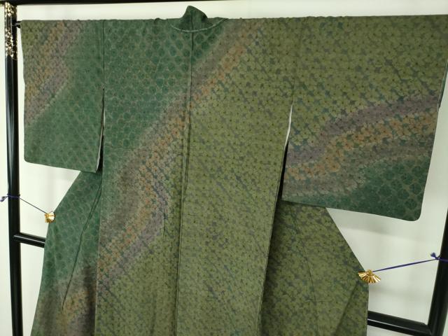 平和屋着物●菅原工房　菅原結作　漢方染紬　訪問着　蜘蛛絞り　流水文　正絹　逸品　未使用　DABI6633ps