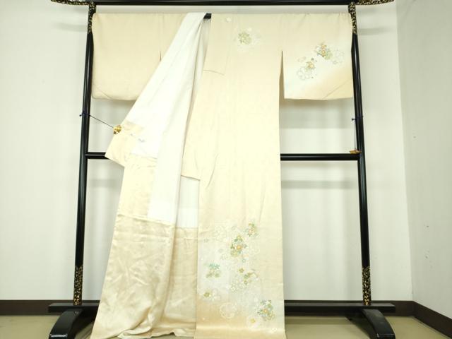 平和屋着物●訪問着　舞桜　花籠文　暈し染め　ロング丈　正絹　逸品　DABI6634ps