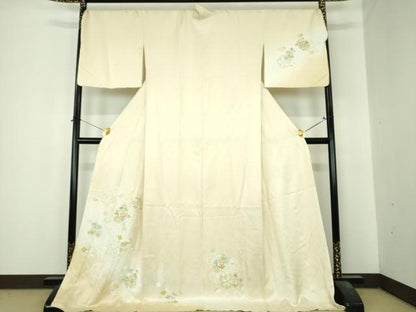 平和屋着物●訪問着　舞桜　花籠文　暈し染め　ロング丈　正絹　逸品　DABI6634ps