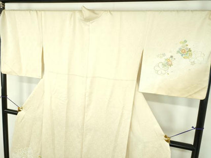 平和屋着物●訪問着　舞桜　花籠文　暈し染め　ロング丈　正絹　逸品　DABI6634ps