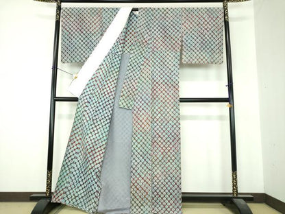 平和屋着物▽菅原工房　菅原結作　漢方染紬　単衣　蜘蛛絞り　正絹　逸品　DABI6635ps