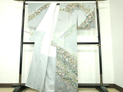 平和屋着物●訪問着　絞り　辻が花　暈し染め　金彩　正絹　逸品　DABI6640ps