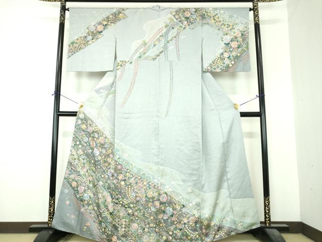平和屋着物●訪問着　絞り　辻が花　暈し染め　金彩　正絹　逸品　DABI6640ps