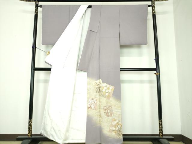 平和屋着物●豪華色留袖　総刺繍　立波色紙花文　暈し染め　金糸　正絹　逸品　DABI6641ps