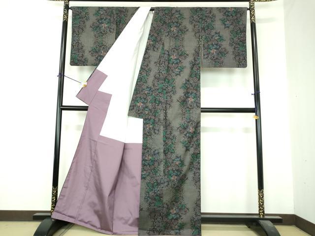 平和屋着物●本場大島紬　9マルキ　枝花文　正絹　逸品　未使用　DABI6642ps