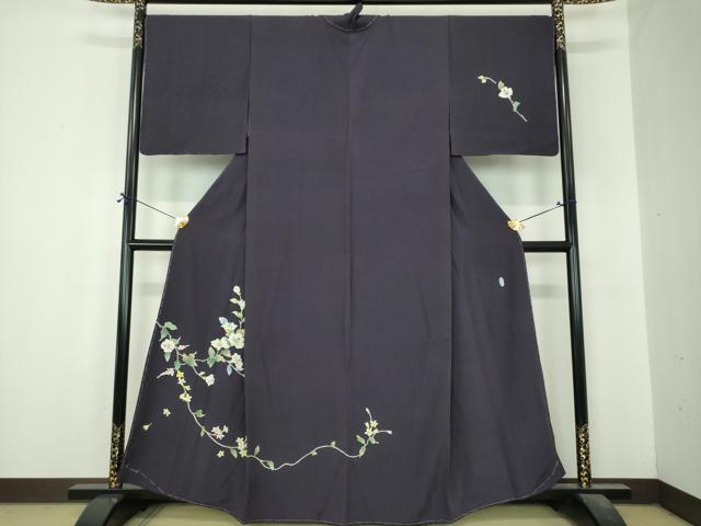 平和屋着物●本加賀友禅作家　南克治　訪問着　枝花文　正絹　逸品　未使用　DABI6643ps