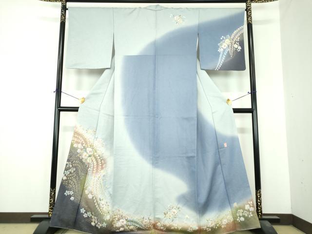 平和屋着物●越後十日町の一流染匠　桐屋・翠山工房　徳永憲峯　訪問着　絞り　辻が花　金彩　金通し地　正絹　逸品　DABI6646ps