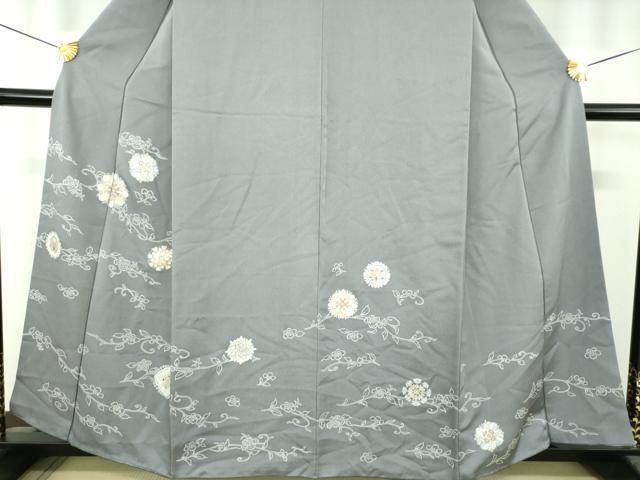 平和屋着物●訪問着　駒刺繍　正倉院花文　金彩　金通し地　正絹　逸品　DABI6649ps