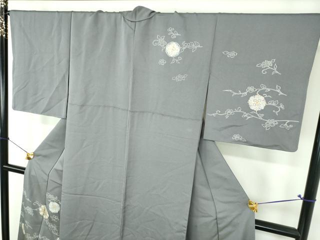平和屋着物●訪問着　駒刺繍　正倉院花文　金彩　金通し地　正絹　逸品　DABI6649ps