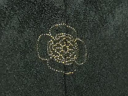 平和屋着物●中国三大刺繍　相良刺繍　訪問着　絞り　秋草文　黒地　金彩　や万本遊幾作　正絹　逸品　DABI6652ps