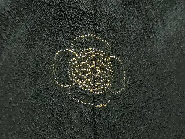 平和屋着物●中国三大刺繍　相良刺繍　訪問着　絞り　秋草文　黒地　金彩　や万本遊幾作　正絹　逸品　DABI6652ps