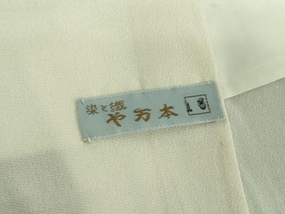 平和屋着物●中国三大刺繍　相良刺繍　訪問着　絞り　秋草文　黒地　金彩　や万本遊幾作　正絹　逸品　DABI6652ps