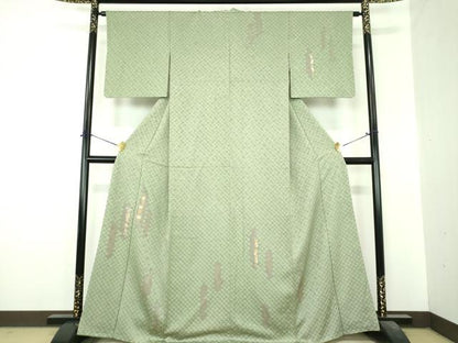 平和屋着物●訪問着　刺繍　絞り　草花文　金彩　ゑり善扱い　正絹　逸品　DABI6655ps