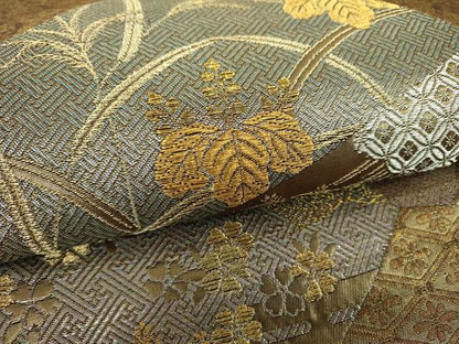 平和屋着物▼六通柄袋帯　吉祥花文　金銀糸　引箔　鈴乃屋扱い　正絹　逸品　DABI6691ps