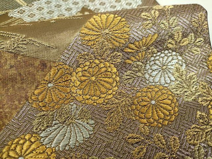平和屋着物▼六通柄袋帯　吉祥花文　金銀糸　引箔　鈴乃屋扱い　正絹　逸品　DABI6691ps