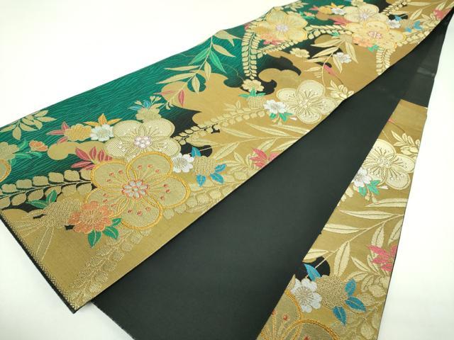 平和屋着物▼六通柄袋帯　舞桜　舞花文　金銀糸　正絹　逸品　DABI6707ps