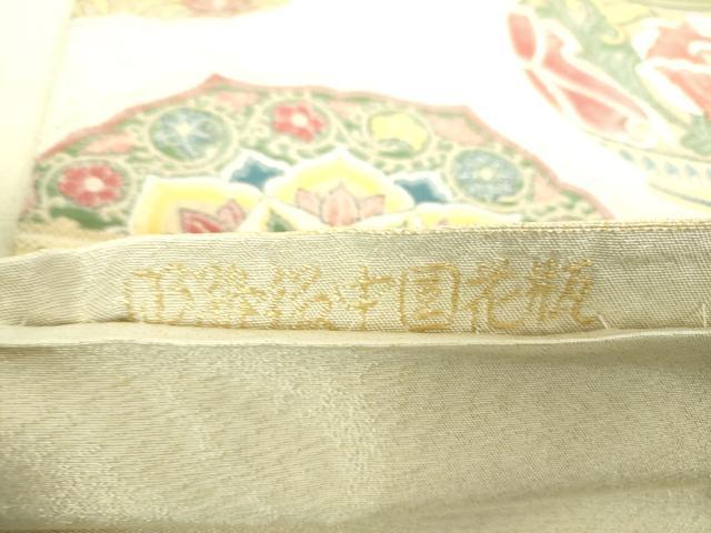 平和屋着物▼六通柄袋帯　中国花瓶　金糸　正絹　逸品　DABI6728ps