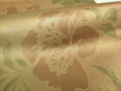 平和屋着物▼両面　六通柄袋帯　花鳥文　金彩　正絹　逸品　DABI6729ps