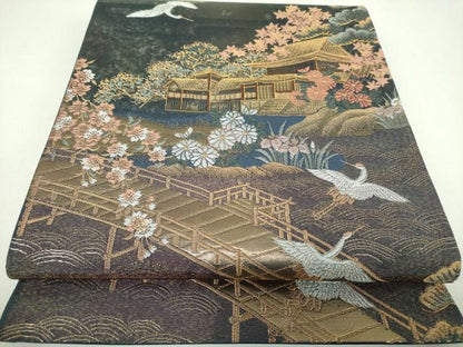 平和屋着物▼六通柄袋帯　古都有楽　金銀糸　引箔　正絹　逸品　DABI6730ps