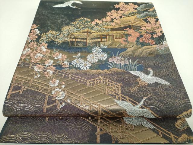 平和屋着物▼六通柄袋帯　古都有楽　金銀糸　引箔　正絹　逸品　DABI6730ps