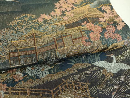 平和屋着物▼六通柄袋帯　古都有楽　金銀糸　引箔　正絹　逸品　DABI6730ps