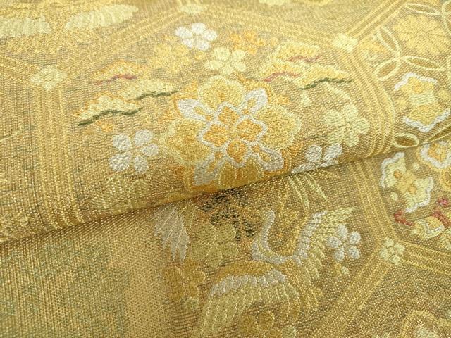平和屋本店▼六通柄袋帯　亀甲吉祥文　本金箔　正絹　逸品　DABI6755ps