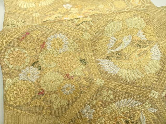 平和屋本店▼六通柄袋帯　亀甲吉祥文　本金箔　正絹　逸品　DABI6755ps